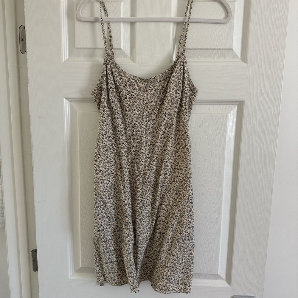 Brandy Melville Blue and Cream Floral Dress